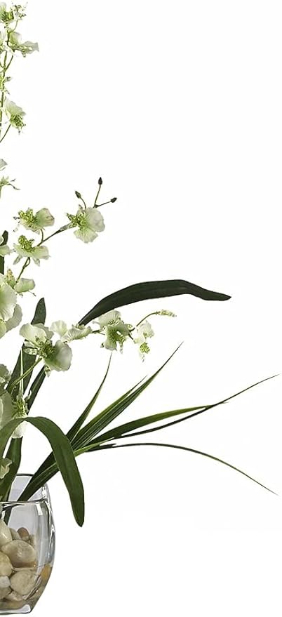 Nearly Natural Dancing Lady Orchid Liquid Illusion Silk Flower Arrangement