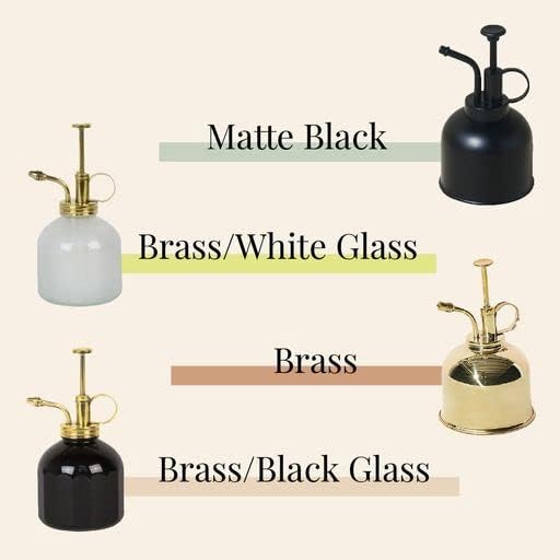 Modern Sprout Plant Mister, 8 oz Indoor Watering Can, Aesthetic Plant Sprayer & Water Mister Spray Bottle, Garden Watering Can for Seed Starting, Vintage-Inspired Gift for Green Lovers - Black