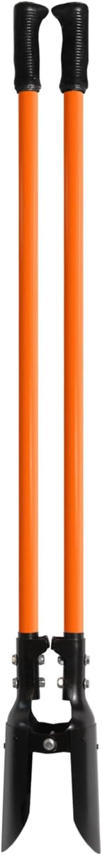 Nohovu Post Hole Digger, Heavy Duty with Fiberglass Handle, Carbon Steel Blades, 58 Inches, Orange & Black