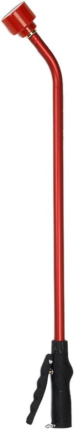 Dramm Touch-N-Flow Rain Wand – 30” Long, Red – Full Watering Flow with Trigger-Style Shut-Off Valve & Lock – High-Flow, Gentle Spray for Gardens, Hanging Baskets & Flowerbeds