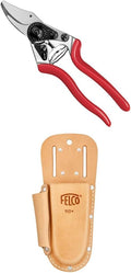 Felco Pruning Shears (F 6) - High Performance Swiss Made One-Hand Garden Pruners - 100052385 Bundle with Felco F 910+ Holster, 35x15x5 cm, Tan