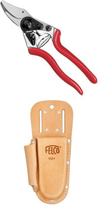 Felco Pruning Shears (F 6) - High Performance Swiss Made One-Hand Garden Pruners - 100052385 Bundle with Felco F 910+ Holster, 35x15x5 cm, Tan