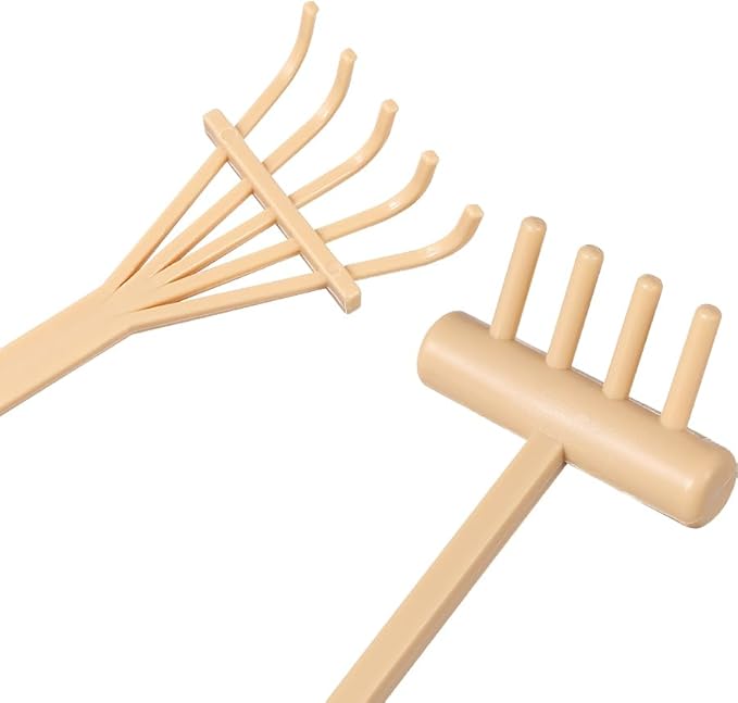 6pcs Mini Zen Garden Rake Tool Sandbox, Zen Garden Rake Tools Desktop Sand Rock Push Drawing Pen Zen Garden Accessories(Beige)