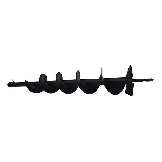 4Inch Auger Drill Bit, Planting Garden Auger Planter Garden Drill Bit Post Hole Rapid Planter Compatible Auger Machine Head with 3/4In Shaft