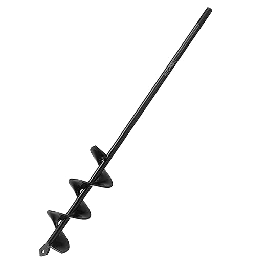 Auger Drill Bit for Planting Ruooson 1.9X14.5 in Garden AugerSpiral Easy Planter Rapid Planter Plant for 3/8" Hex Drive <1Pcs>. (1.9x14.5 in)