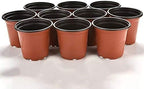 KINGLAKE 100 Pcs 4" Plastic Plants Nursery Pot/Pots Seedlings Flower Plant Container Seed Starting Pots,4 Inch,Red