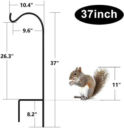 BEAU JARDIN 12 Pack Solid Shepherd Hook 37 Inch One Piece Structure No Assembly Required Heavy Duty Shepards for Garden Outdoor Hanging Plants Hanger Lanterns Wedding Black Inch Thick