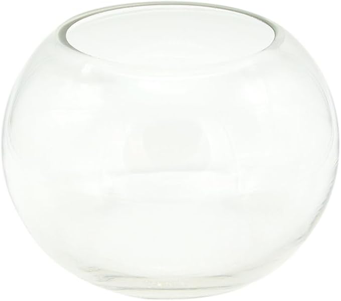 WGV Bowl Glass Vase, Diameter 5.1", Height 3.75", Open Width 3", (Multiple Sizes Choices) Clear Bubble Planter Terrarium Fish Bowl for Wedding Event Home Decor, 24 Pieces (VBW0005)
