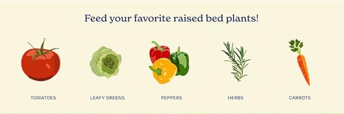 True Organic Raised Bed Food – Organic Fertilizer for Herbs, Flowers, Vegetables & Fruits – 4lb Bag Covers 30 Sq. Ft.