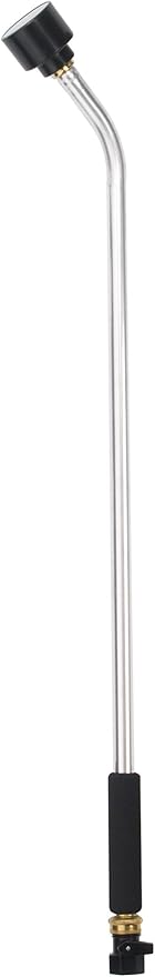 Dramm Soft Rain Watering Spray Wand, 8" Foam Grip & Brass Shut Off Valve, Lightweight & Durable, for Hanging Basket, Planter, Garden, Shrub and Seedbed, Silver, 30 Inches Long