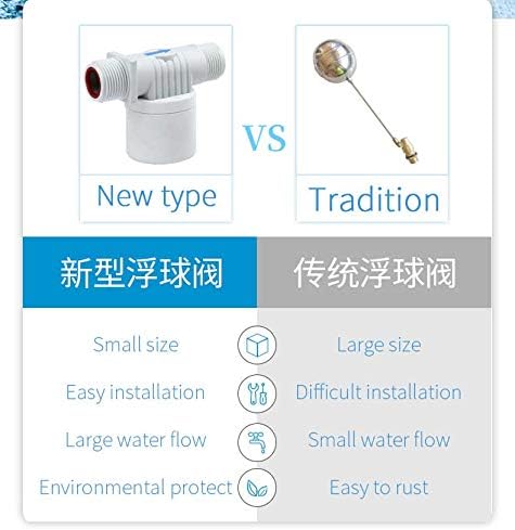 Automatic Water Level Control Valve - Float Valve for Water Tower, Solar Energy, Livestock Pond, Aquarium & Irrigation (1/2" Type Above)