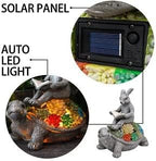 TERESA'S COLLECTIONS Garden Statues Rabbit Turtle Solar Outdoor Light for Garden Decor, Resin Outdoor Statues Tortoise Bunny Sculptures for Lawn Patio Porch Yard Decor Garden Gifts for Mom Women, 9"