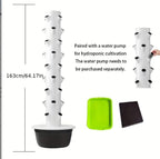 Hydroponic Grow Tower Vertical Aeroponic Tower for Fruits,Flowers,Vegetables 9 Layer 36 Pots Planter with Water Tank and Pump Black