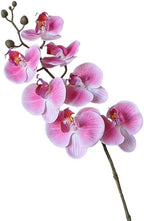 Artificial Phalaenopsis Orchid Realistic Faux Flower for Home Decoration, Hallway, Dining Table, and Living Room(7-headpink)
