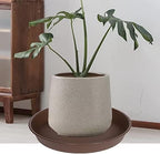 2 Pack of 10 inch Plant Saucer Gray, Heavy Duty Plastic Plant Saucer 10 inch Round, Durable Plant Tray for Pots, Plant Saucers for Indoors, Plant Trays for Planter 9"/10" (10", Chocolate)