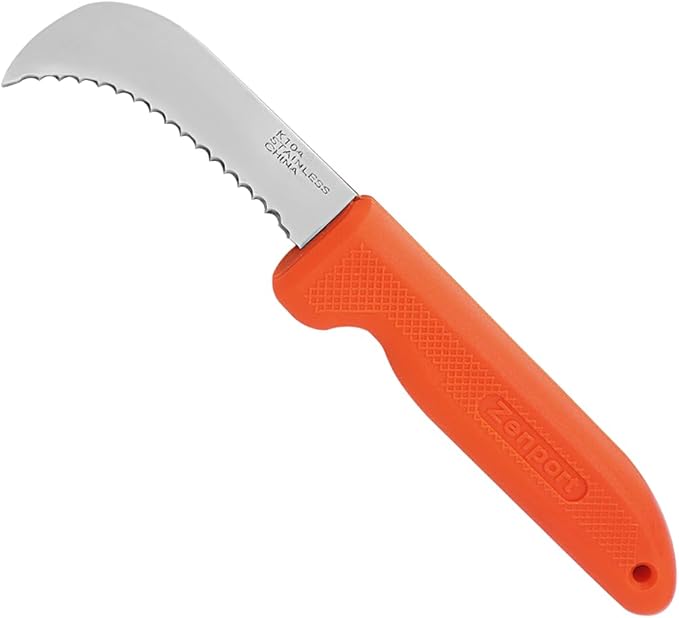 Zenport K104 Harvest Utility Knife, Landscape, 3-Inch Stainless Steel Deep Serrated Blade