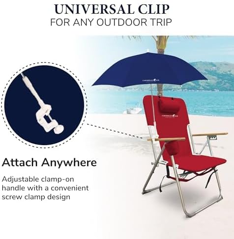 CARIBBEAN JOE Umbrella for Beach Chair, Adjustable and Universal, UV Protection