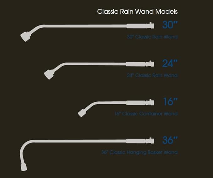 Dramm Soft Rain Watering Spray Wand, 8" Foam Grip & Brass Shut Off Valve, Lightweight & Durable, for Hanging Basket, Planter, Garden, Shrub and Seedbed, Silver, 30 Inches Long