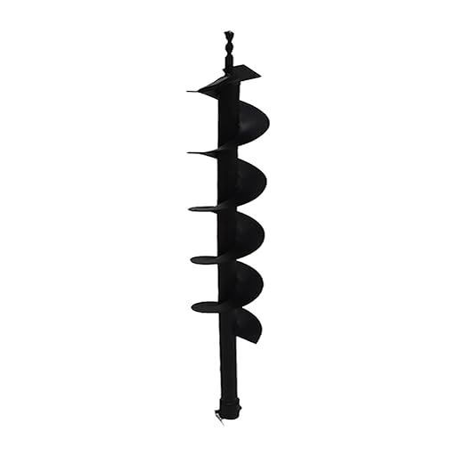 4-in Earth Auger Drill Bit, Garden Plant Flower Auger Rapid Planter Compatible Gas Powered Post Fence Hole Digger with 3/4 Shaft