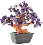 Colorsheng Feng Shui Quartz Crystal Money Tree Bonsai Style Decoration for Luck and Wealth (Purple)
