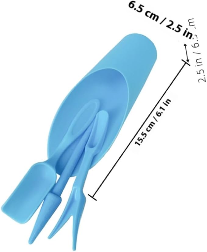 Succulent Planting Tool Set Transplanting Shovel, Soil Scooper, and Cleaning Brush for Gardening and Flower Care, Blue Multi-Functional Pot Plant Accessories for Home Garden