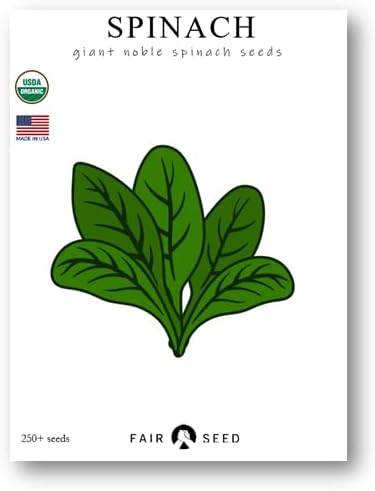 Organic Bloomsdale Spinach Seeds Pack – 400+ High Germination Non-GMO Heirloom Spinach Seeds for Planting – Great in Soil or Hydroponic