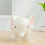 DIYOMR Cute Animal Ceramics Planter Small Succulent Pot Cartoon Shaped Plant Pot for Mini Plants Flower Cactus, Smooth Shiny Ceramic - Plants Not Included (Elephant)