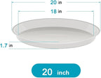 VUWEZ 6 Pack of 20 inch Plant Saucer (18 Inch Base), Plant Tray 20 Inch Round, Plant Saucers for Indoors, Plant Trays for Pots, Flower Pot Saucers, Pot Saucers for Planter 16-21" (20", Clear)