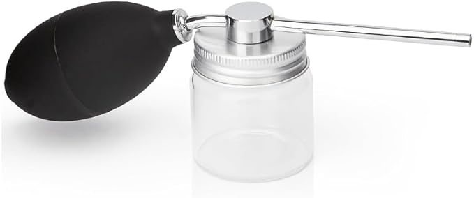 EVKILKJS Powder Spray Bottle Garden Duster Applicator, Durable Handheld Cleaning Spray Tool, Suitable for Dust Removal of Plant Leaves, Greenhouse Maintenance, Horticultural Care Silver