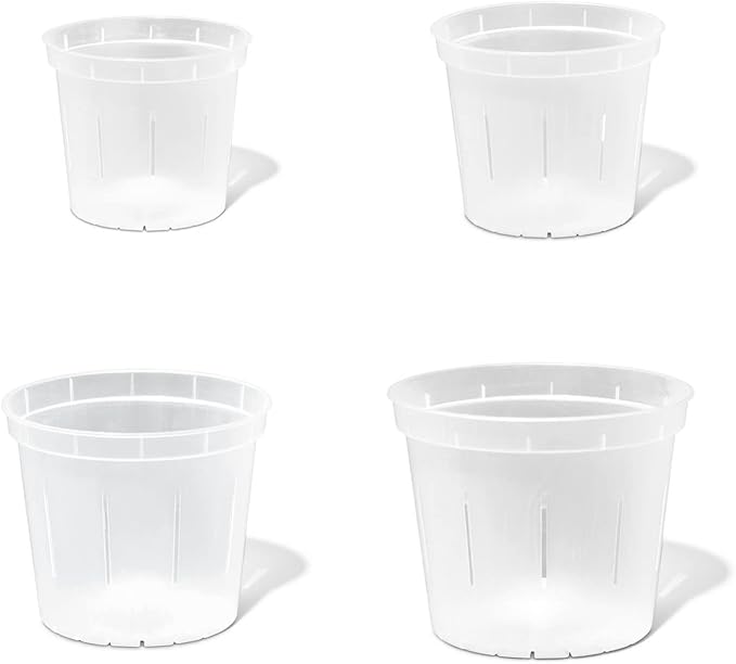rePotme Orchid Pot Growers Assortment (8 Slotted Clear Orchid Pots - 2 Each of 3, 4, 5, 6 Inch) - Premium Orchid Planters, Orchid Pots with Holes for Repotting