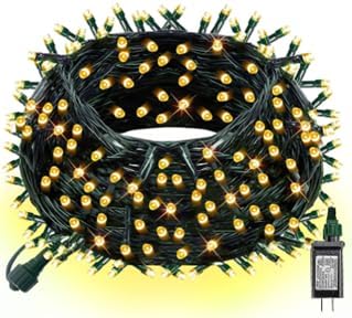 ASENEK Outdoor String Lights 99FT 300 LED Connectable 8 Modes with Timer Decorative String Lights for Xmas Tree Patio Party Warm White