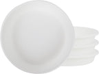 The HC Companies 8 Inch Classic Round Plant Saucer, Lightweight UV-Resistant Plastic Outdoor & Indoor Flower Pot Tray, 4-Pack Plant Pot Trays for Garden & Home Decor, White