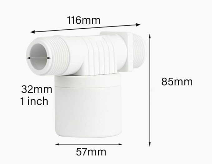 Automatic Water Level Control Valve, Float Valve - Used for Tower, Solar Energy, Livestock Pond, Aquarium, Automatic Storage & Irrigation (1" Side Entry)