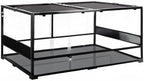 REPTIZOO Large Reptile Terrarium, Tall & 48 INCH Wide Reptile Tank with Sliding Door Top Screen Ventilation & Anti Escape Lid (48" W X 24" D X 24" H (Full Glass & Side Mesh Panel Switchable))