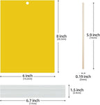 Kensizer 50-Pack Fruit Fly Trap, Yellow Sticky Gnat Traps Killer for Indoor/Outdoor Flying Plant Insect Like Fungus Gnats, Whiteflies, Aphids, Leaf Miners - 6x8 in, Twist Ties Included