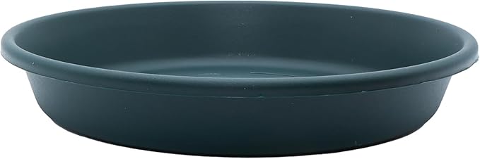 The HC Companies Flower Pot Saucers - Plastic Plant Saucer for Outdoors & Indoors - Traditional Design Plant Pot Trays for Water Drainage - Durable & Stylish Round Plant Tray (21-inch Evergreen)