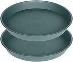 2 Pack of 20 21 inch Plant Saucer Round, Deep Plant Saucers for Pots, Heavy Duty Plastic Plant Drip Tray for Indoors Outdoor, Bird Bath Bowls, Plant Trays for Planter 19-22" (21 inch, Green)