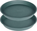 2 Pack of 10 inch Plant Saucer Gray, Heavy Duty Plastic Plant Saucer 10 inch Round, Durable Plant Tray for Pots, Plant Saucers for Indoors, Plant Trays for Planter 9"/10" (10", Green)
