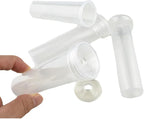 HAHIYO 10PCs 4.3X1.5inch 60ml Transparent Plastic Floral Tubes Floral Water Tubes Flower Vials with Silicone Cap for Plants Fresh Flowers Arrangement Decoration Milkweed Cutting Florist Supplies