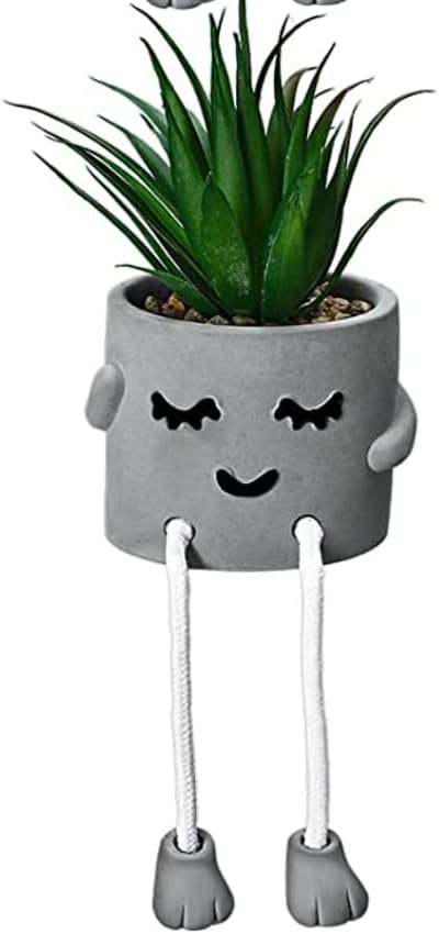 Zen Home Small Fake Plants for Shelf - Mini Succulent Plants - Small Artificial Plants for Shelf Decor - Desk Plants for Office - Small Faux Plant - Cute Fake Plants for Home Office or Class (Shy Dad)