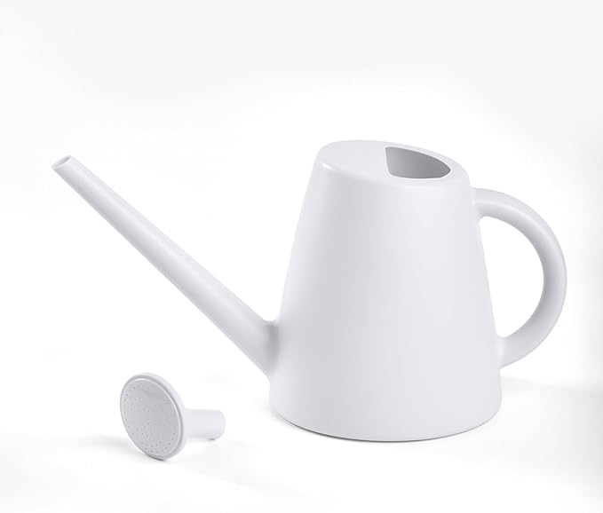 Hand Plant Watering Can - Plastic Indoor and Outdoor - 1/2 Gallon - White