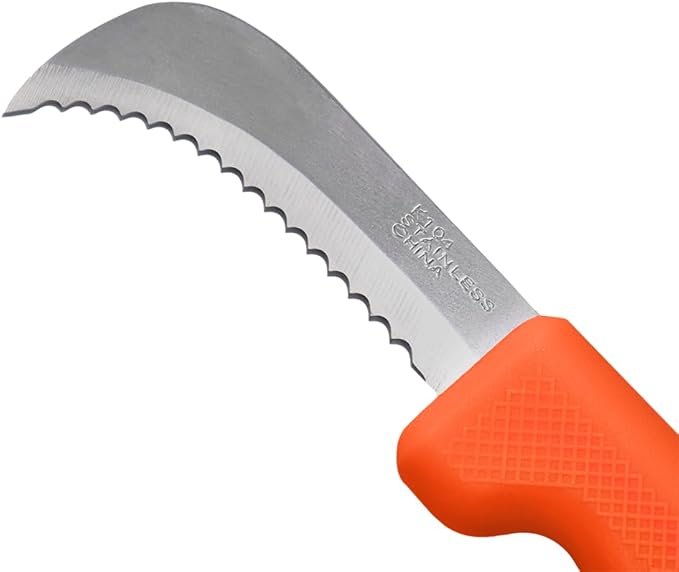 Zenport K104-O Harvest Utility Knife, 3 Inch Stainless Steel Blade, Orange - 3 Pack