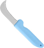 Zenport K104-B Harvest Utility Knife, Serrated Blade, 3 Inch Stainless Steel Blade, Blue - 2 Pack