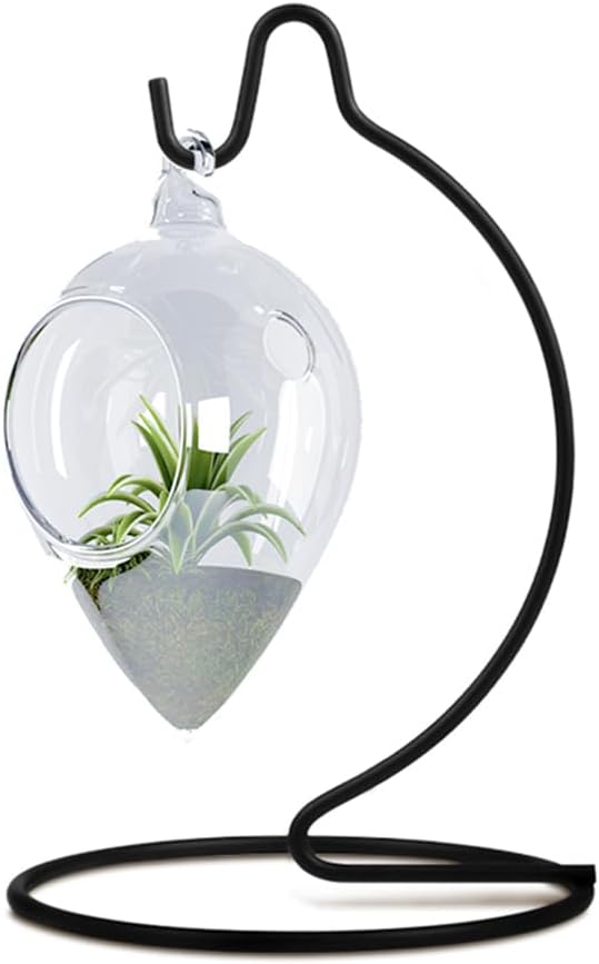 5 Inch Cute Ornament Display Stand, Black Ornament Hanger Stand for Hanging Glass Globe, Air Plant Terrarium, Witch Ball, Christmas Ornament and Home Wedding Decoration (1, 6.3x3.5 Black)