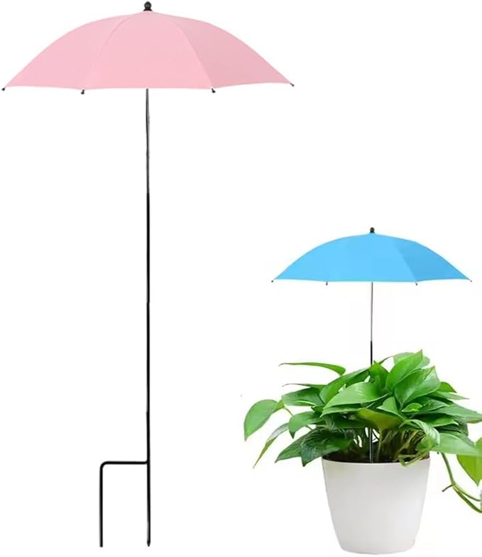 Plant Umbrellas for Outdoor Plants, 23.6inch Adjustable Angles Plant Shade Umbrella Patio, Larger Size Rain/Sun Umbrella, for Potted Garden Bed Flower Pot