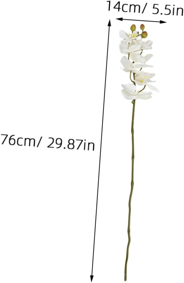 Zerodeko Realistic Fake Phalaenopsis Orchid Stem for Home Decor Vivid Artificial Arrangement for Living Room Bedroom and Dining Table Stylish Faux Floral Decoration