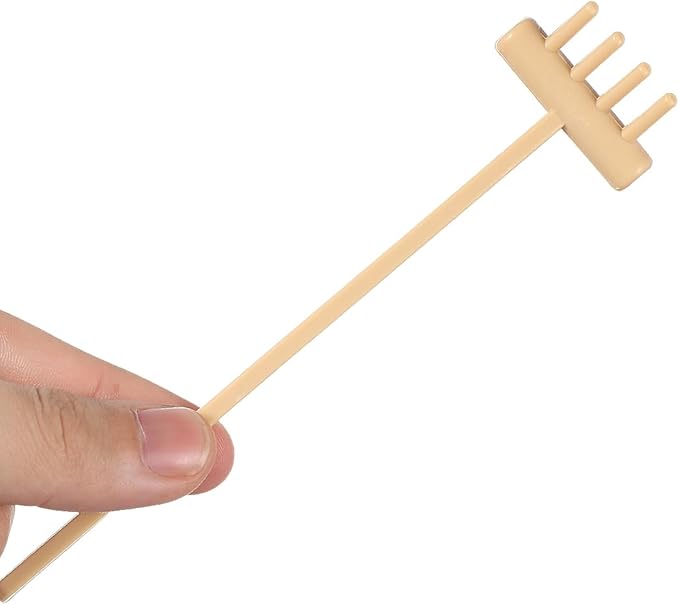 6pcs Mini Zen Garden Rake Tool Sandbox, Zen Garden Rake Tools Desktop Sand Rock Push Drawing Pen Zen Garden Accessories(Beige)