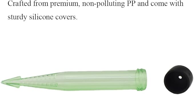 HAHIYO 30PCs 4x0.5Inch Transparent Green Plastic Floral Tubes with Barbed Floral Water Tubes Flower Vials with Silicone Cap for Plants Fresh Flowers Arrangement Decor Milkweed Cutting Florist Supplies