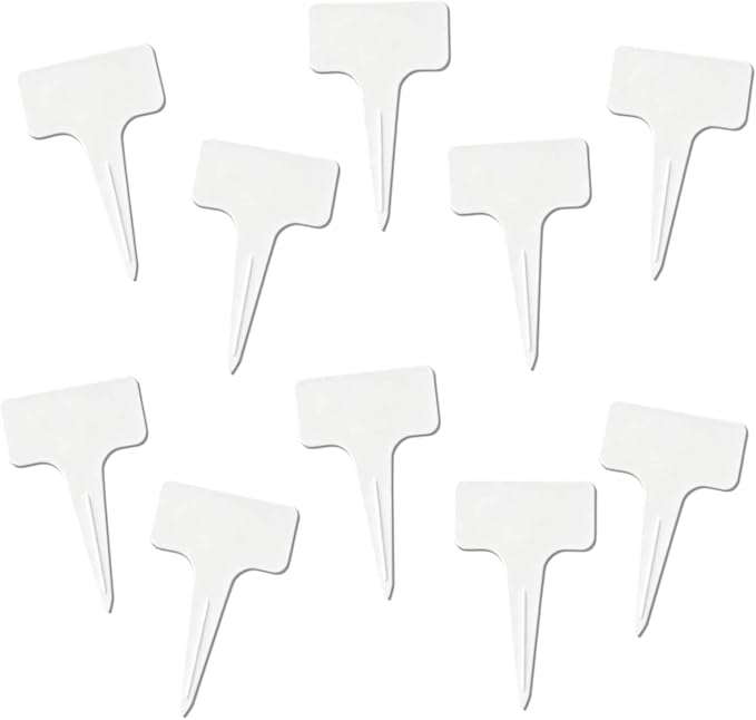 200 Pcs Thick T-Type Plant Labels, 4 Inch Waterproof PP Hard Plastic Garden Markers, Reusable Nursery Tag Stakes for Indoor Outdoor Potted Plants, Seedlings, Flowers, Vegetables & Herbs(White)