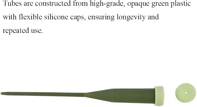 HAHIYO 35PCs 2.8x0.5Inch Green Plastic Floral Water Tubes with Long Stem and Silicone Caps Flower Vials for Plants Fresh Flowers Arrangement Milkweed Cuttings Florist Supplies, Total Length 5.7inches